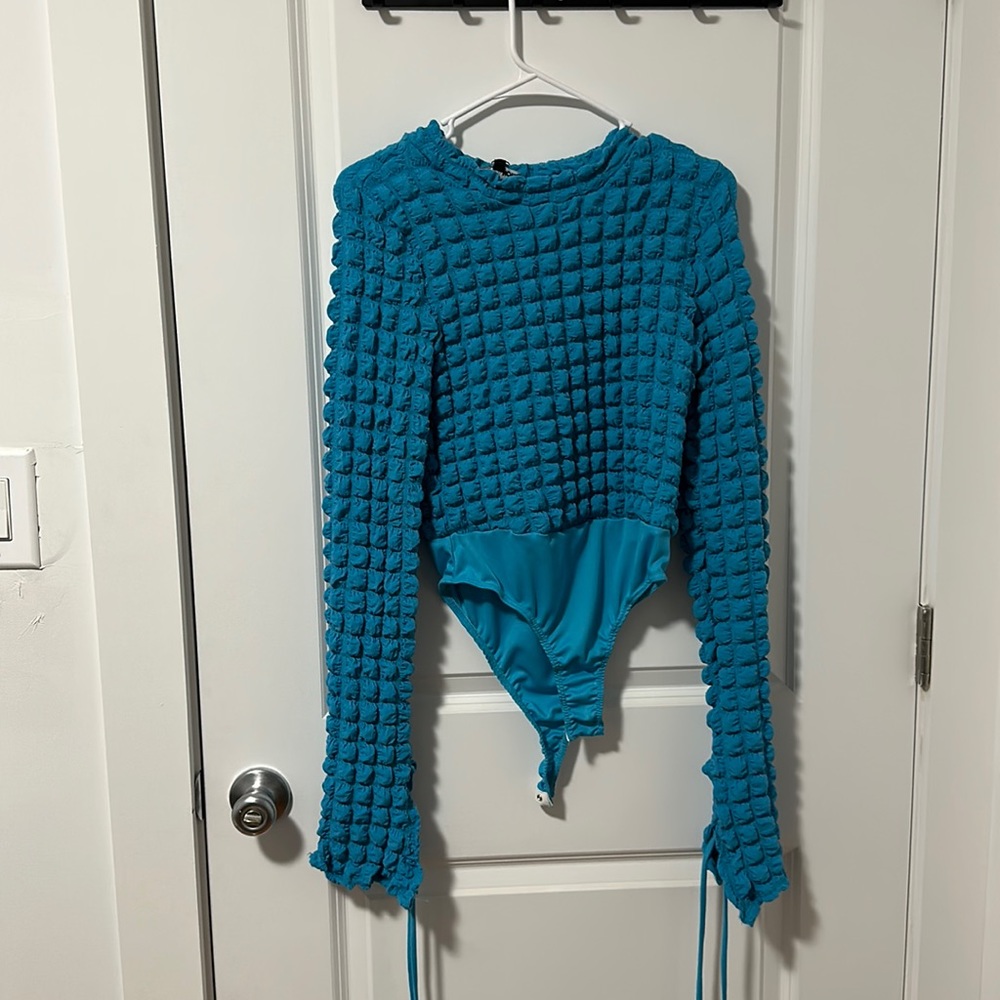 Blue bubble body suit